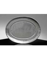 15 x 20" Oval Hammered Stainless Tray