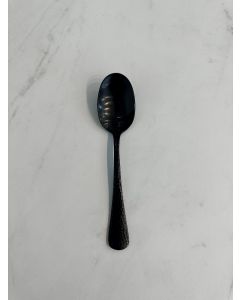 Black Hammered Dessert Spoon