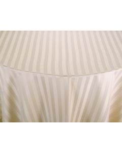 Ivory Tuxedo Stripe 120" Round Table Linen