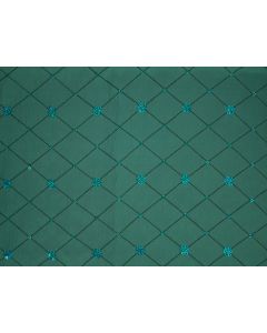 Teal Sequin Stitch 90" x 90" Square Table Linen
