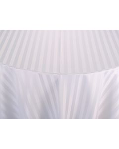 White Tuxedo Stripe 120" Round Table Linen