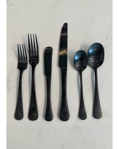 Black Hammered Flatware