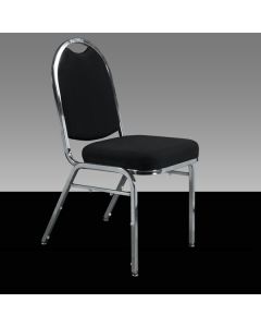 Black Padded Stacking Chair