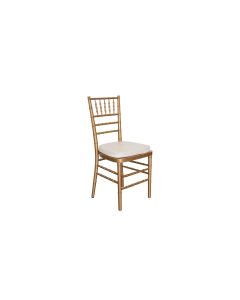 Gold Chivari Chair with Ivory Cushion