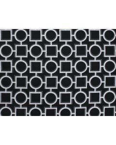 Black + Silver Links 84" x 84" Square Table Linen