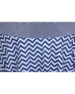 Navy Chevron 81" x 81" Square Table Linen