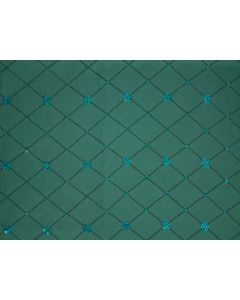 Teal Sequin Stitch 90" x 90" Square Table Linen