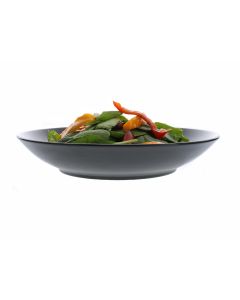 Black Stoneware Coupe Bowl 10"