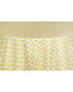 Yellow Chevron 81" x 81" Square Table Linen