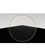 Gold Bead Glass Charger Plate 